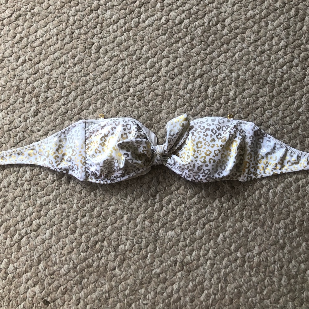 VS Cheetah Gold Metallic Bathing Suit Top